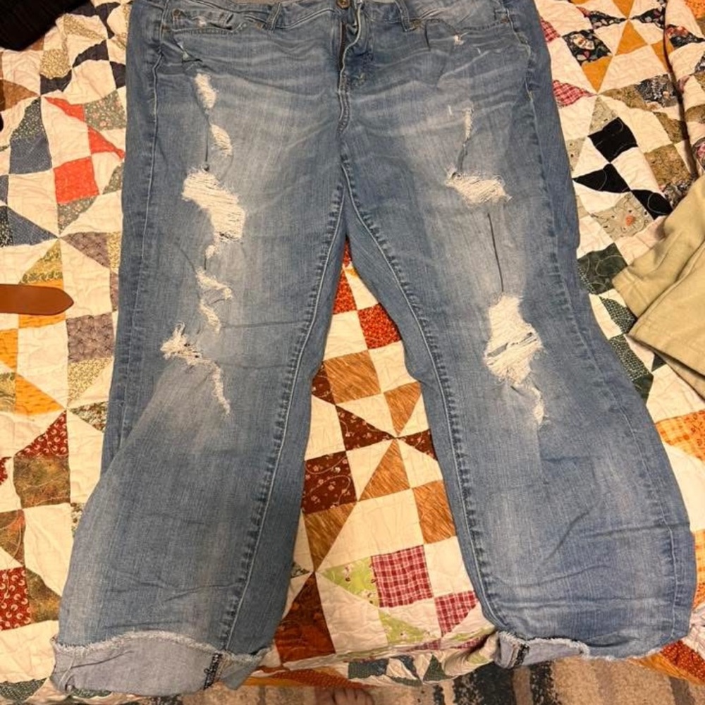 Torrid Light Blue Distressed Boyfriend Jeans